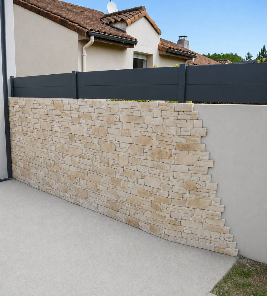 BOUTIN Maçonnerie - Mur de clôture avec parements en pierre à La Chevrolière